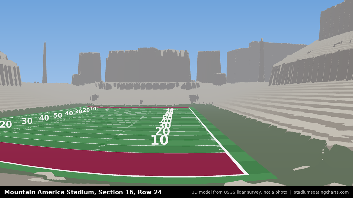 View from Mountain America Stadium Section 16, Row 24, looking toward the field