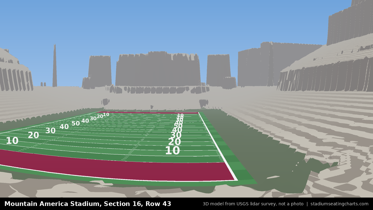 View from Mountain America Stadium Section 16, Row 43, looking toward the field