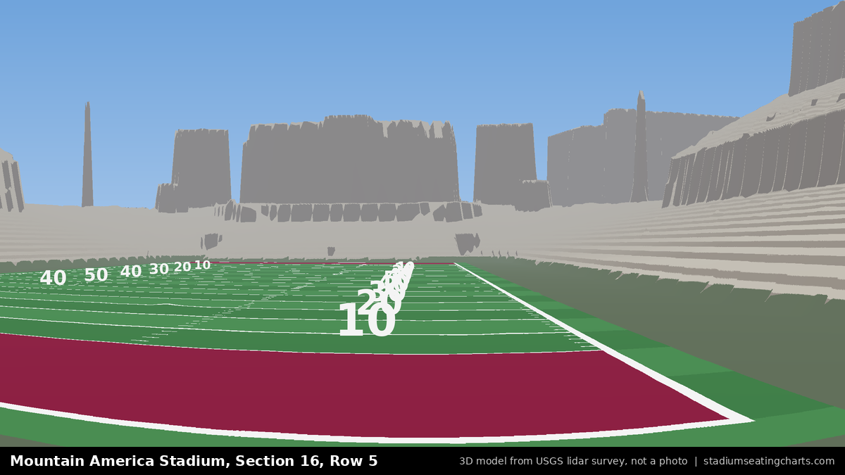 View from Mountain America Stadium Section 16, Row 5, looking toward the field