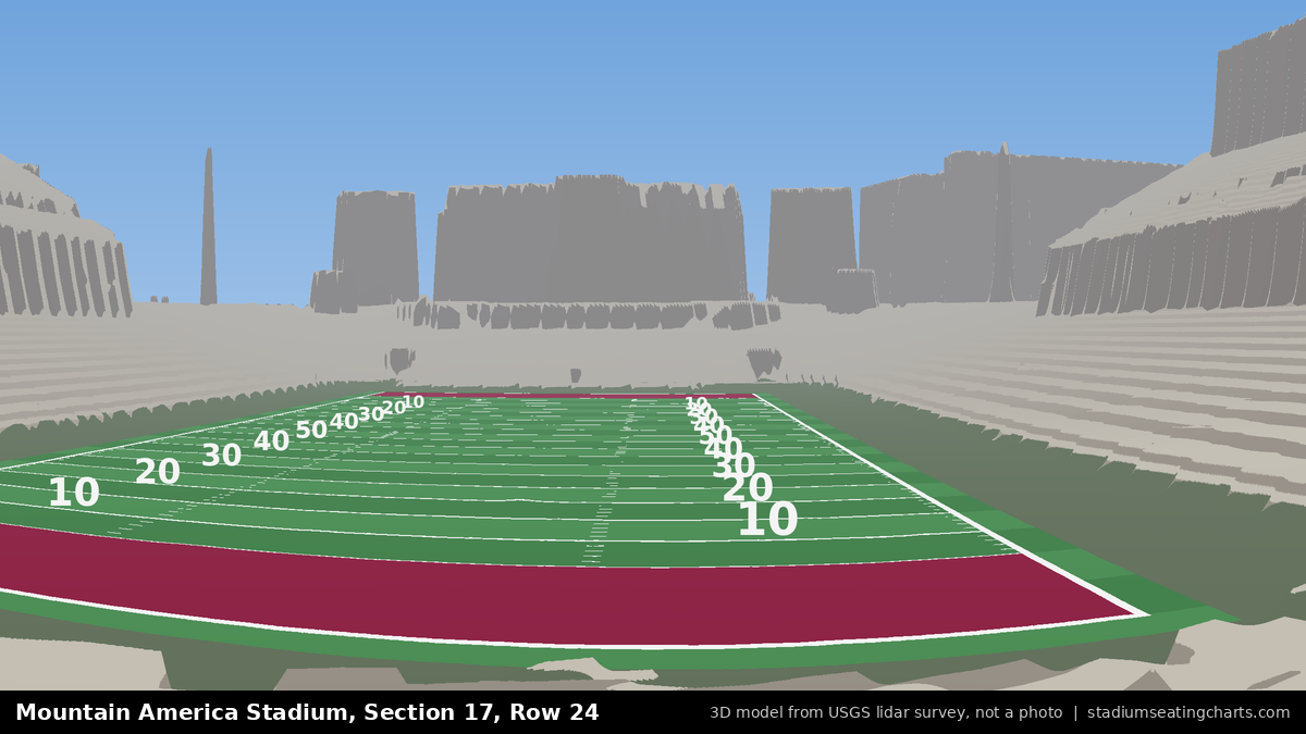 View from Mountain America Stadium Section 17, Row 24, looking toward the field