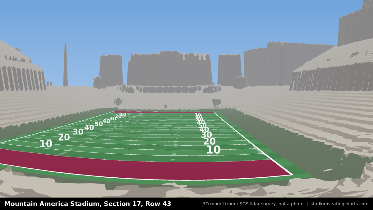 View from Mountain America Stadium Section 17, Row 43, looking toward the field