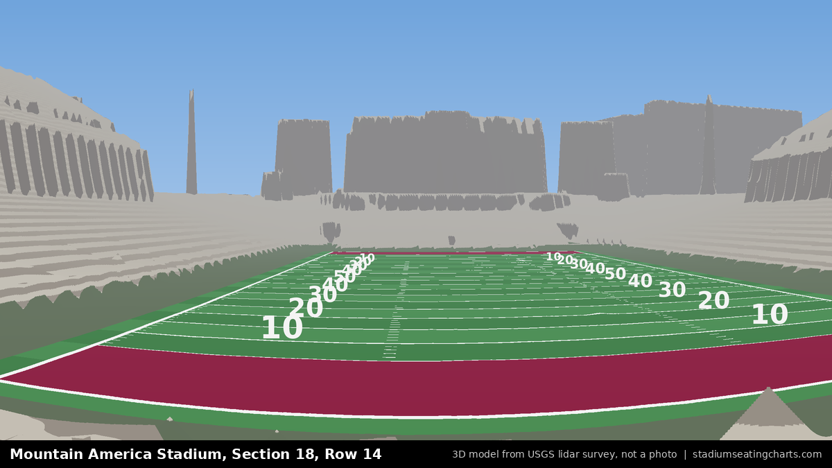 View from Mountain America Stadium Section 18, Row 14, looking toward the field