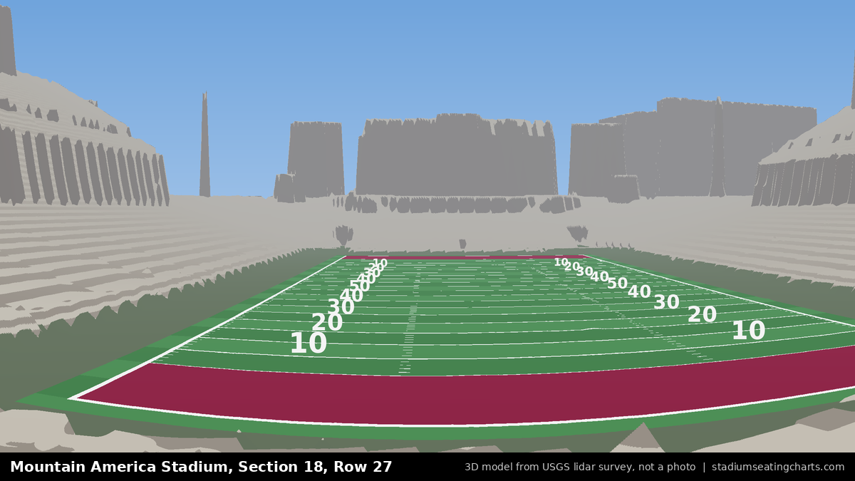 View from Mountain America Stadium Section 18, Row 27, looking toward the field