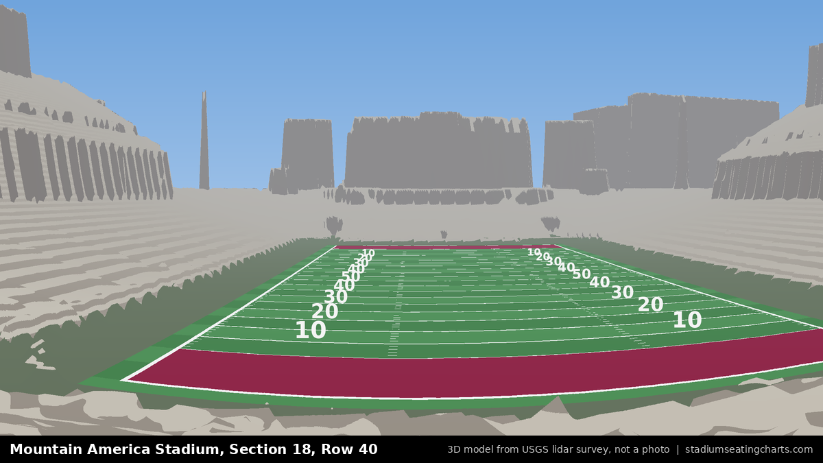 View from Mountain America Stadium Section 18, Row 40, looking toward the field