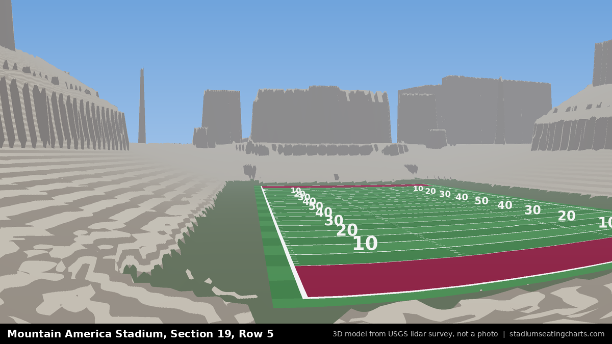 View from Mountain America Stadium Section 19, Row 5, looking toward the field
