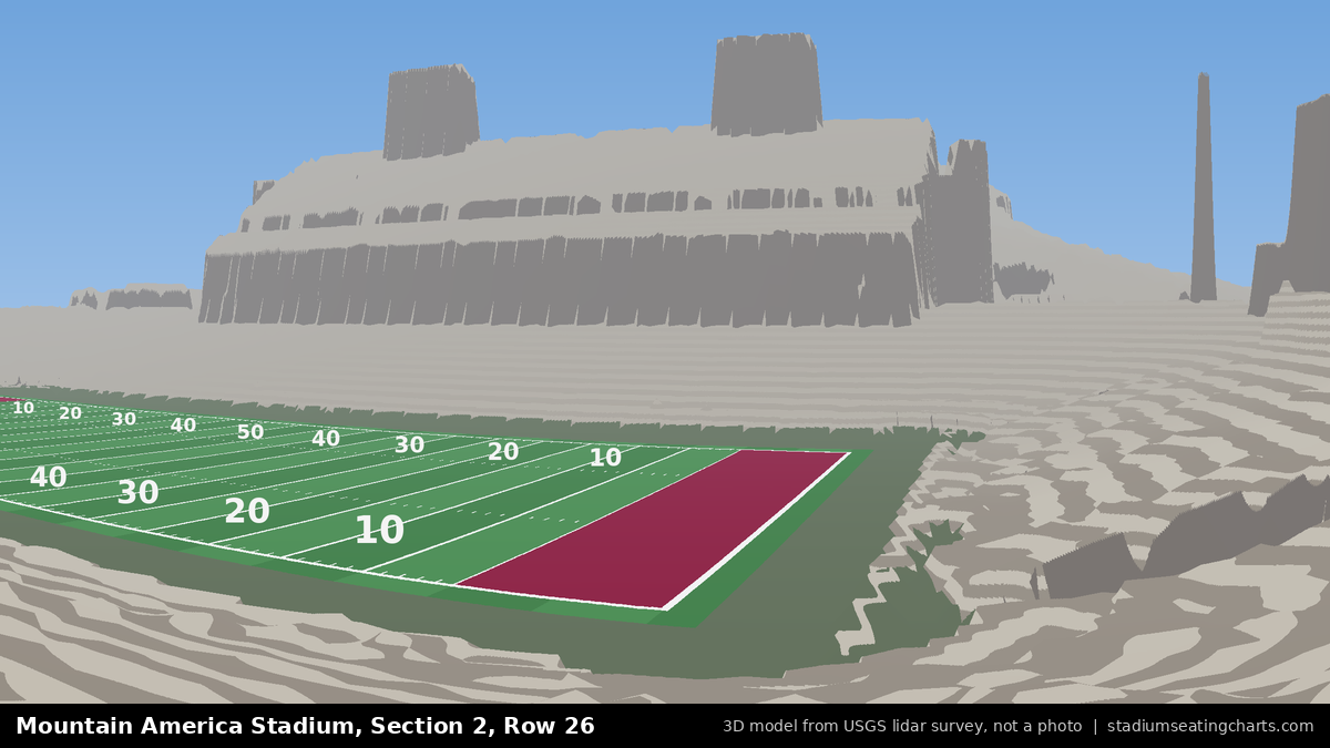 View from Mountain America Stadium Section 2, Row 26, looking toward the field
