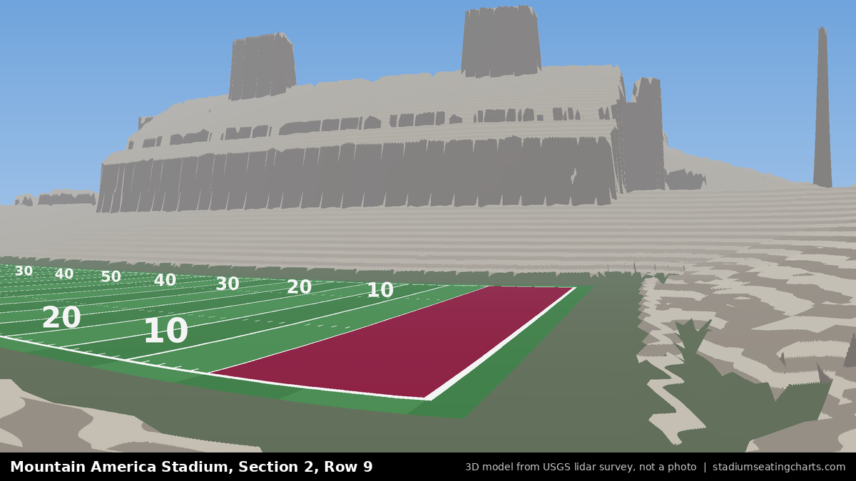 View from Mountain America Stadium Section 2, Row 9, looking toward the field