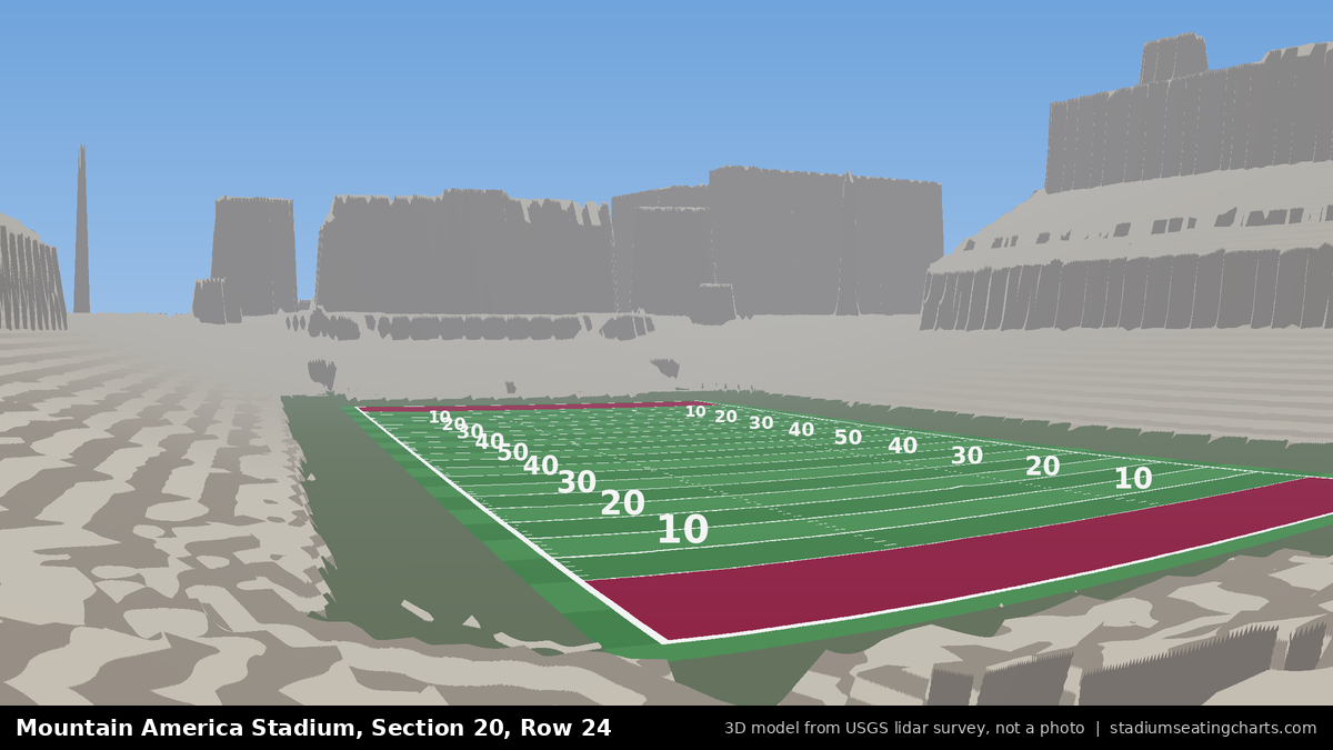 View from Mountain America Stadium Section 20, Row 24, looking toward the field