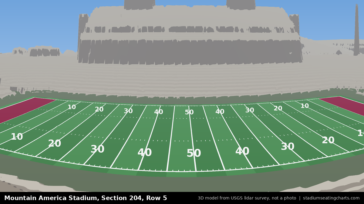 View from Mountain America Stadium Section 204, Row 5, looking toward the field