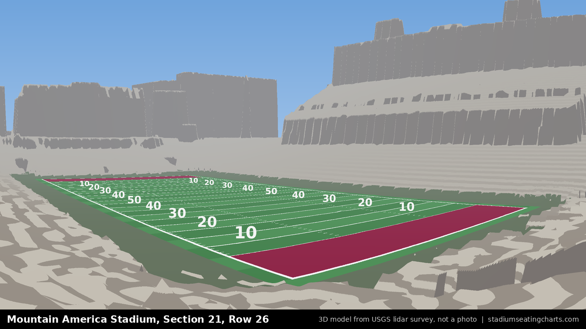 View from Mountain America Stadium Section 21, Row 26, looking toward the field