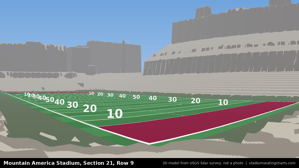 View from Mountain America Stadium Section 21, Row 9, looking toward the field