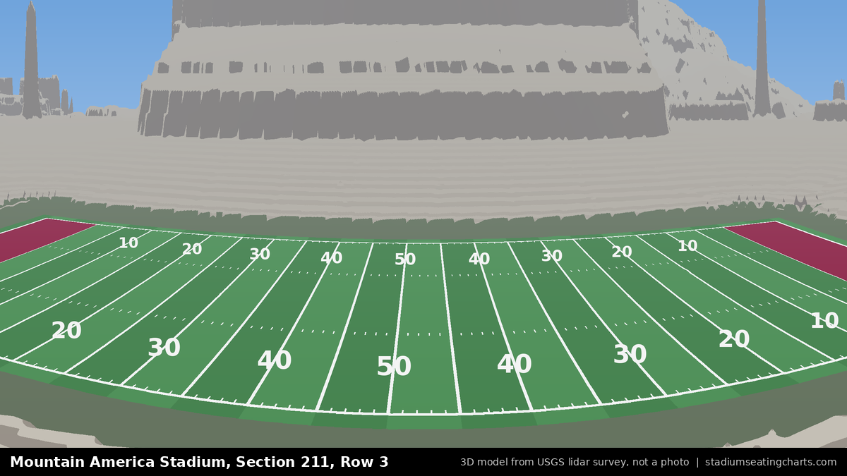 View from Mountain America Stadium Section 211, Row 3, looking toward the field