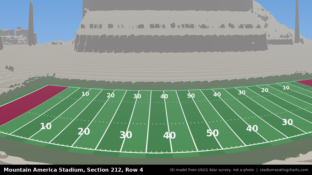 View from Mountain America Stadium Section 212, Row 4, looking toward the field