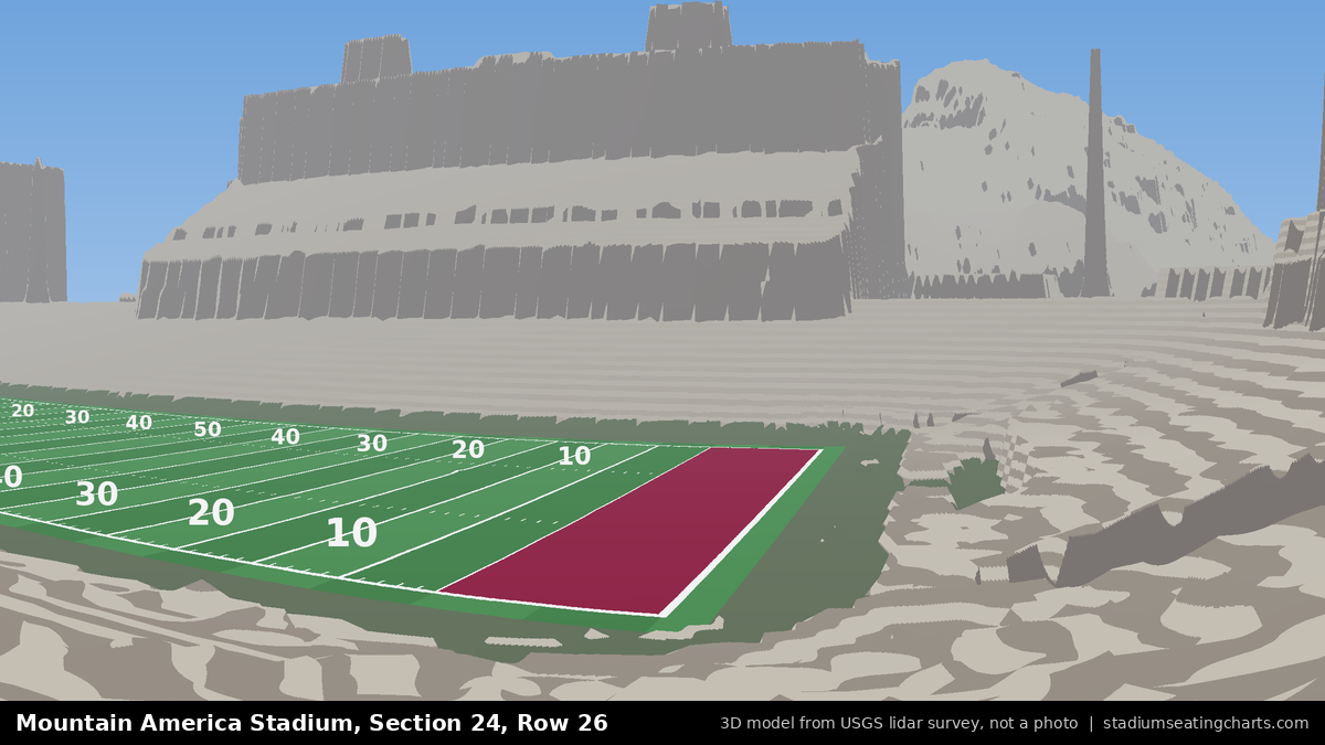 View from Mountain America Stadium Section 24, Row 26, looking toward the field