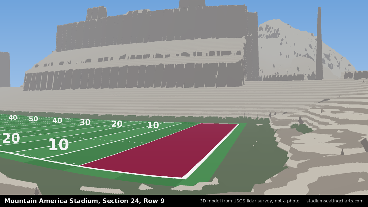 View from Mountain America Stadium Section 24, Row 9, looking toward the field