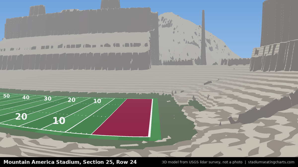 View from Mountain America Stadium Section 25, Row 24, looking toward the field