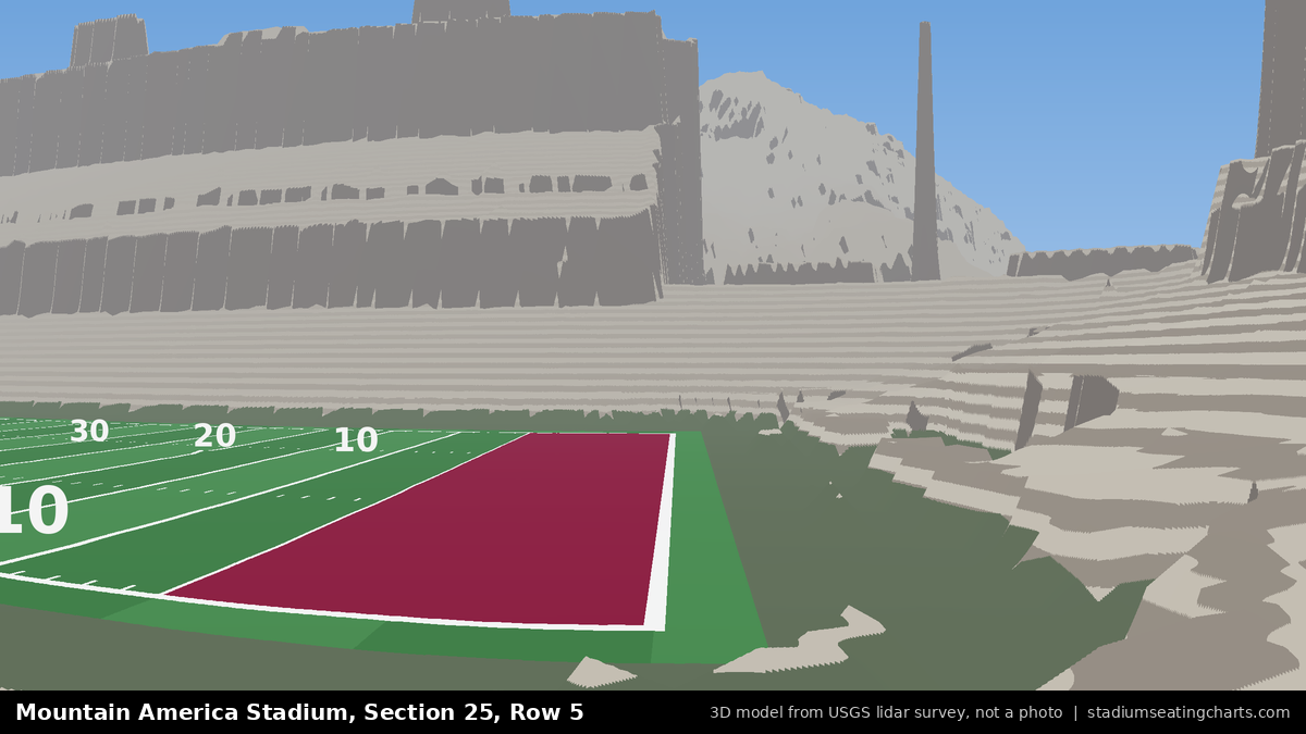 View from Mountain America Stadium Section 25, Row 5, looking toward the field