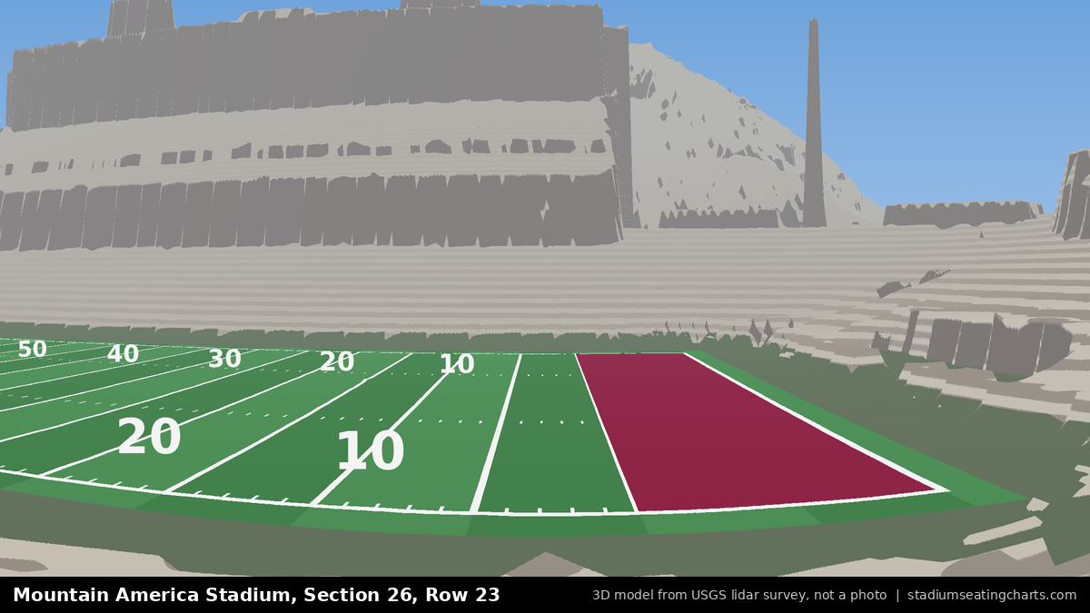 View from Mountain America Stadium Section 26, Row 23, looking toward the field
