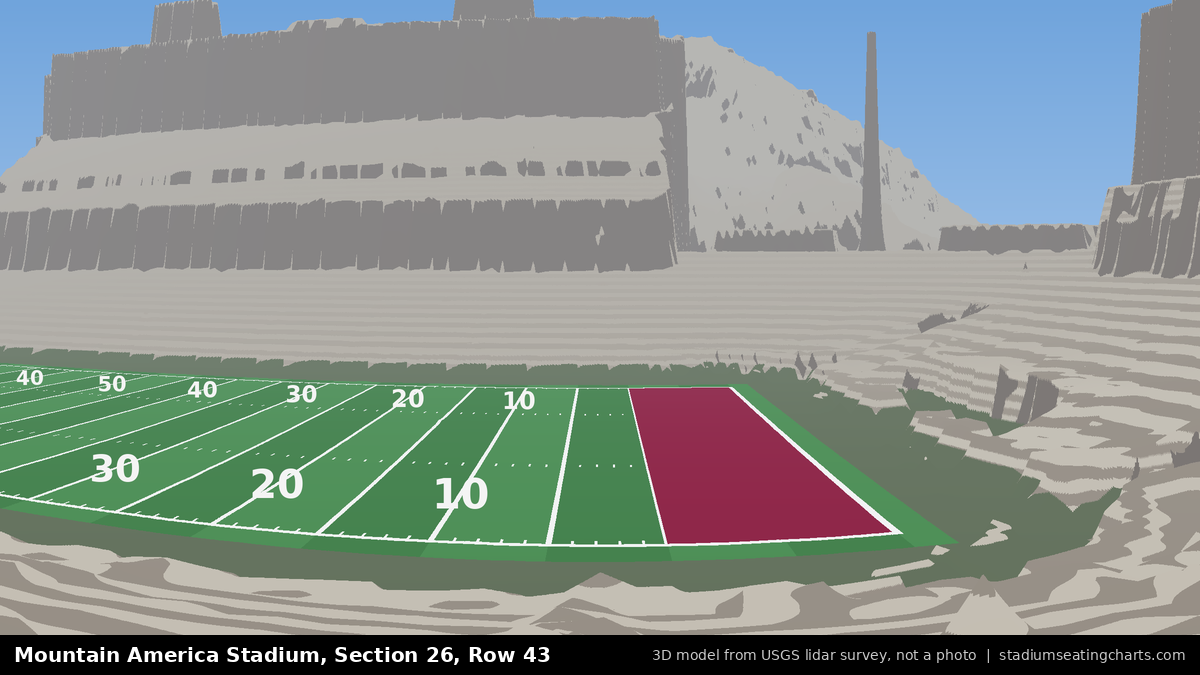 View from Mountain America Stadium Section 26, Row 43, looking toward the field