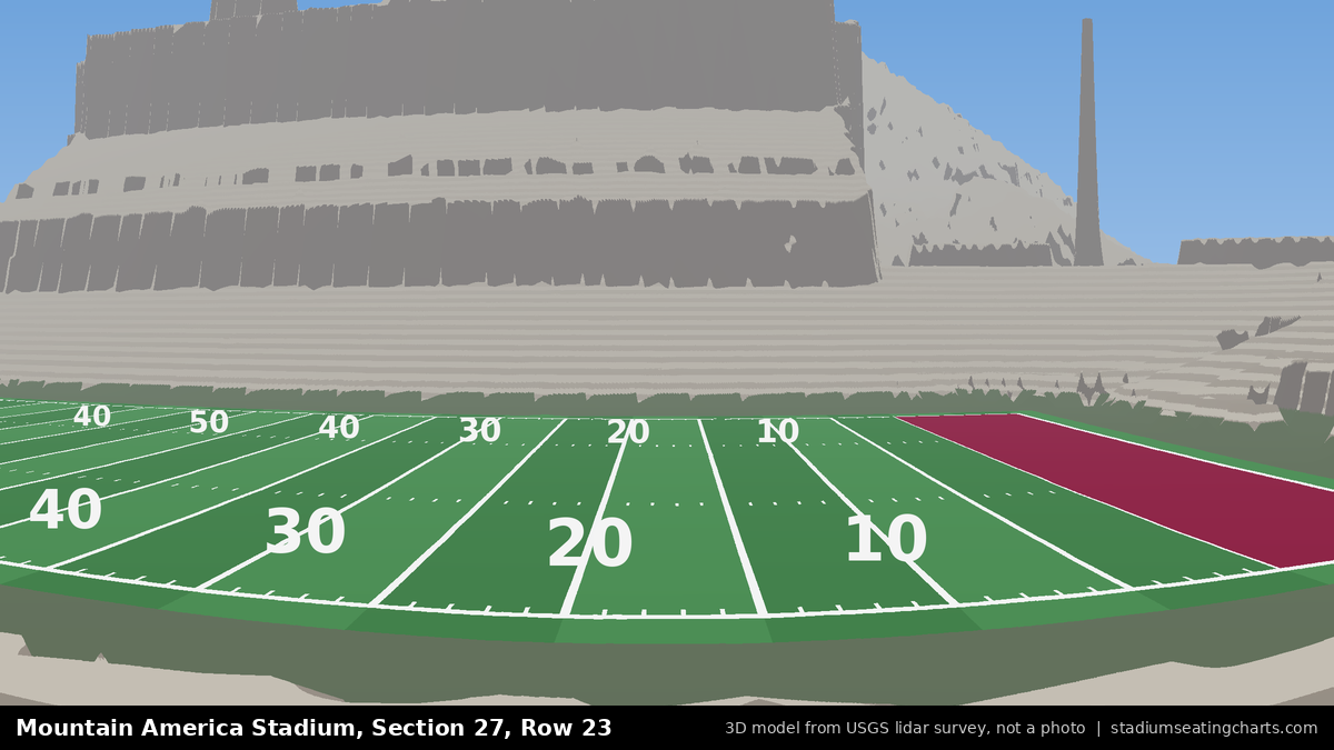 View from Mountain America Stadium Section 27, Row 23, looking toward the field