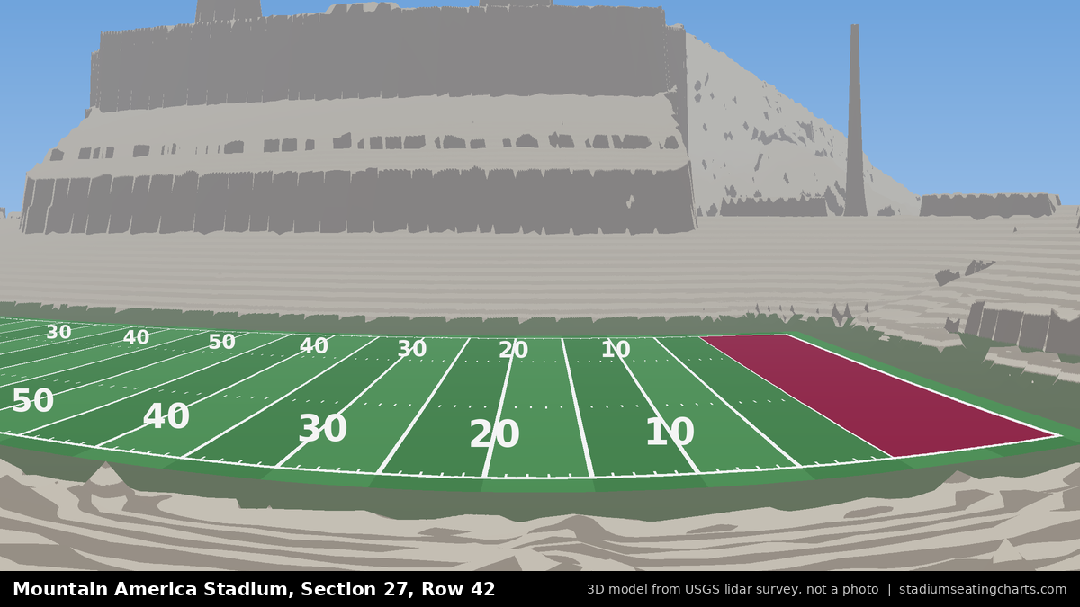View from Mountain America Stadium Section 27, Row 42, looking toward the field