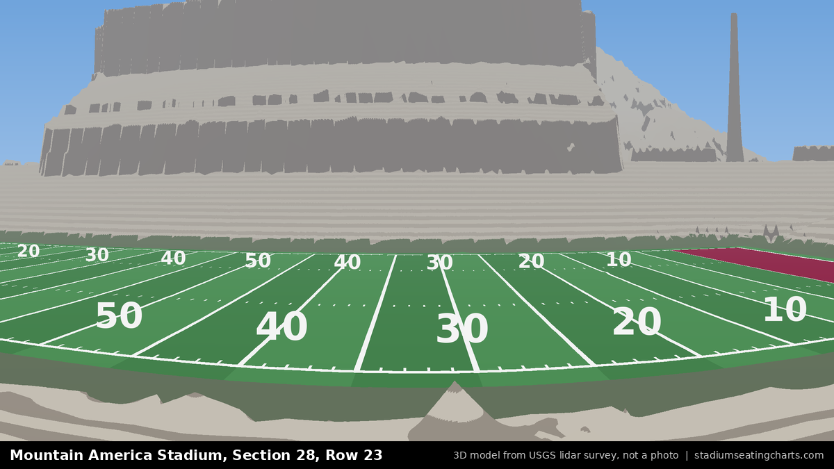 View from Mountain America Stadium Section 28, Row 23, looking toward the field
