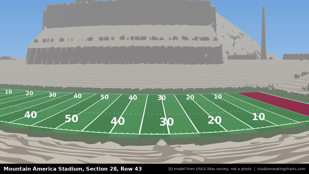 View from Mountain America Stadium Section 28, Row 43, looking toward the field