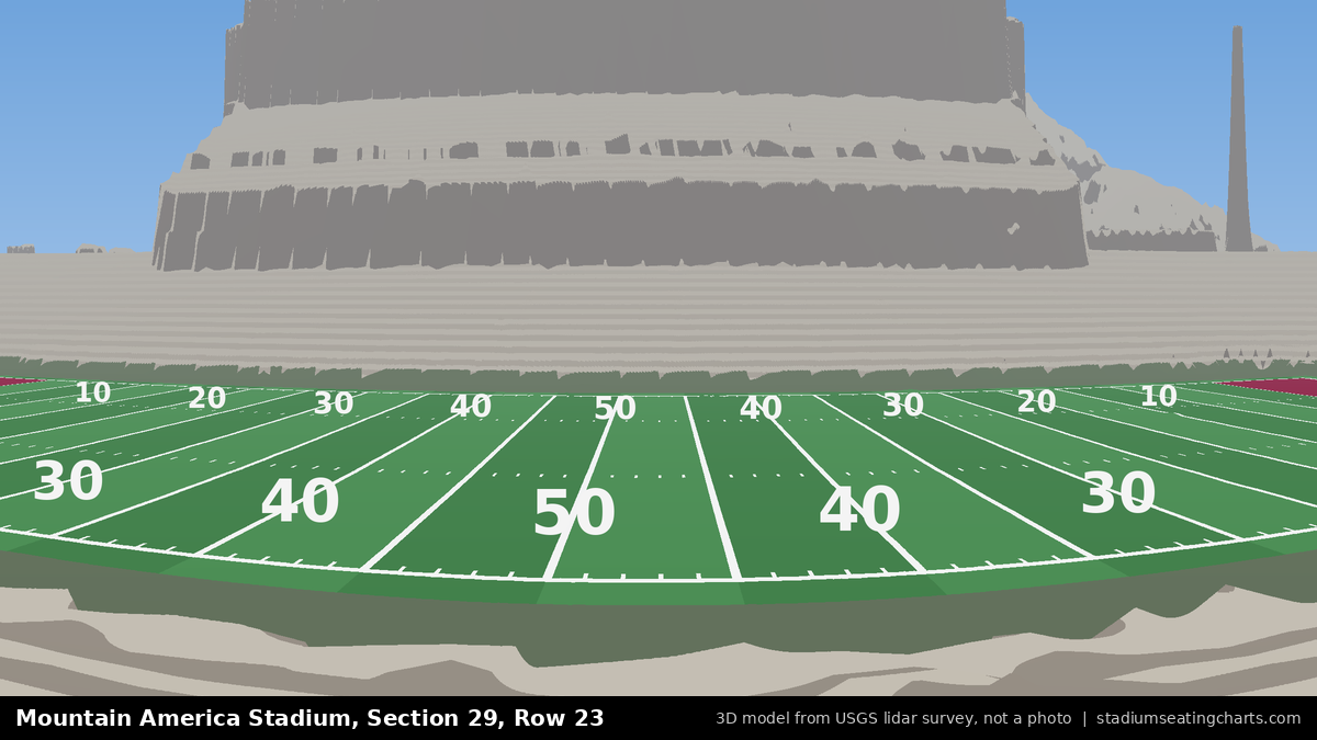 View from Mountain America Stadium Section 29, Row 23, looking toward the field