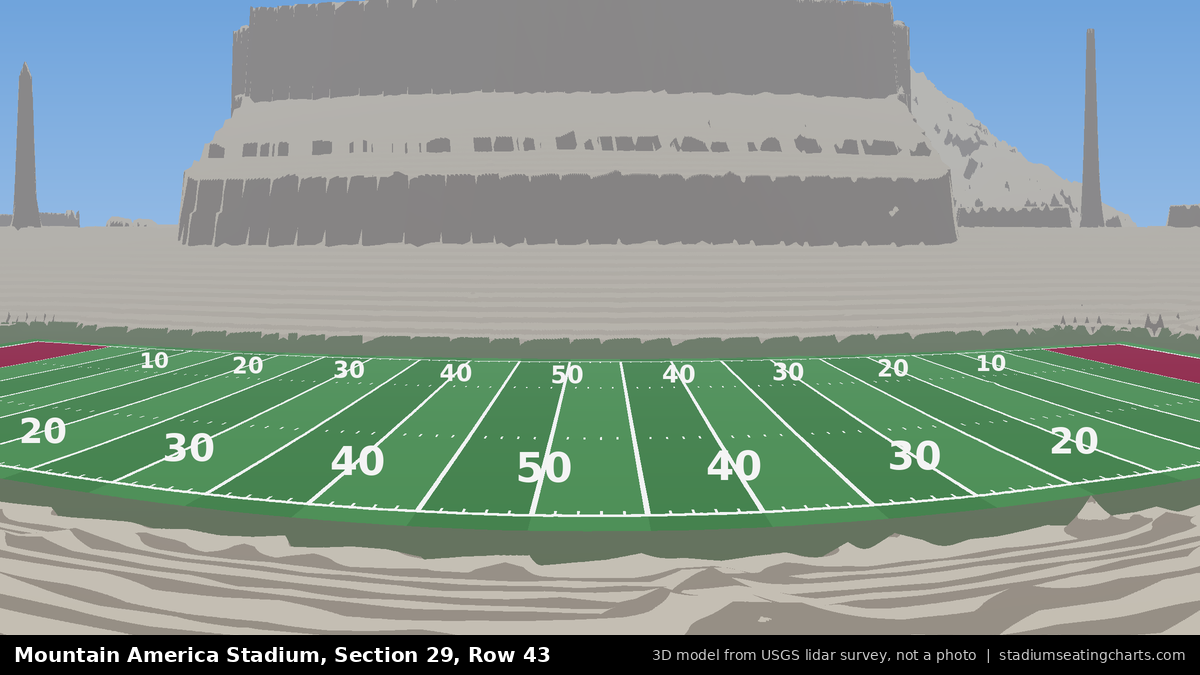 View from Mountain America Stadium Section 29, Row 43, looking toward the field