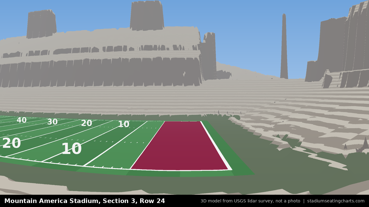 View from Mountain America Stadium Section 3, Row 24, looking toward the field