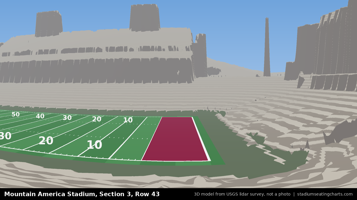 View from Mountain America Stadium Section 3, Row 43, looking toward the field