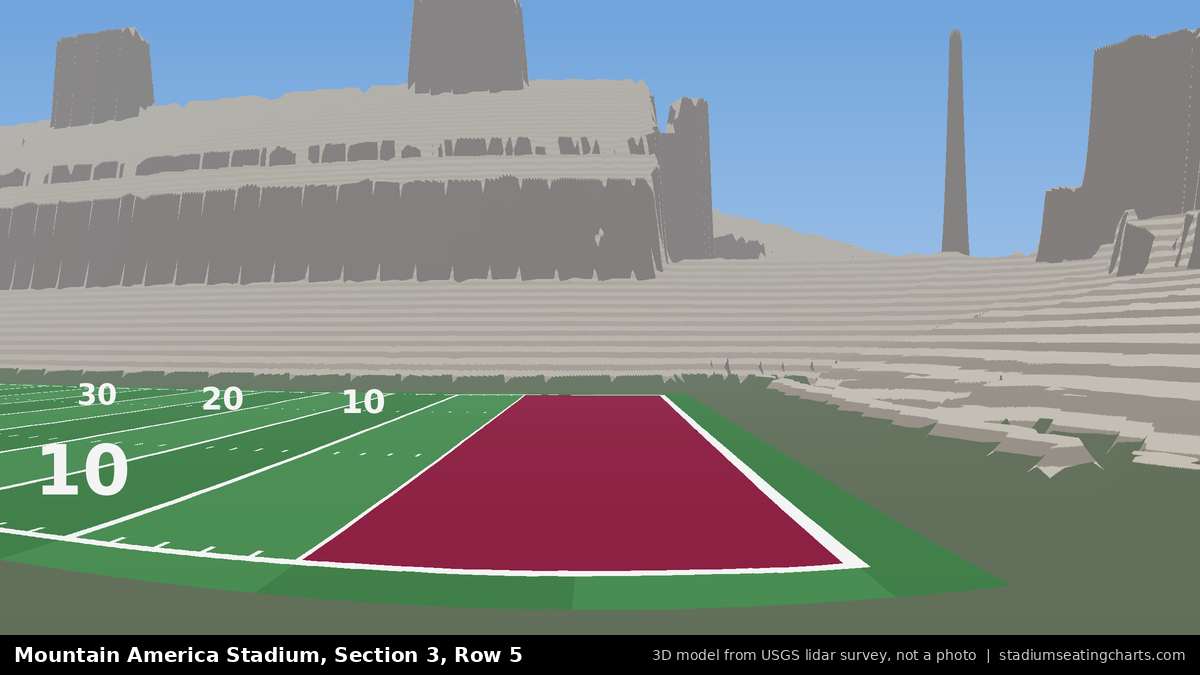 View from Mountain America Stadium Section 3, Row 5, looking toward the field