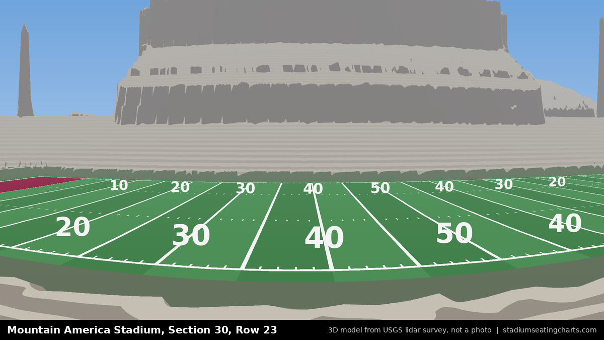 View from Mountain America Stadium Section 30, Row 23, looking toward the field