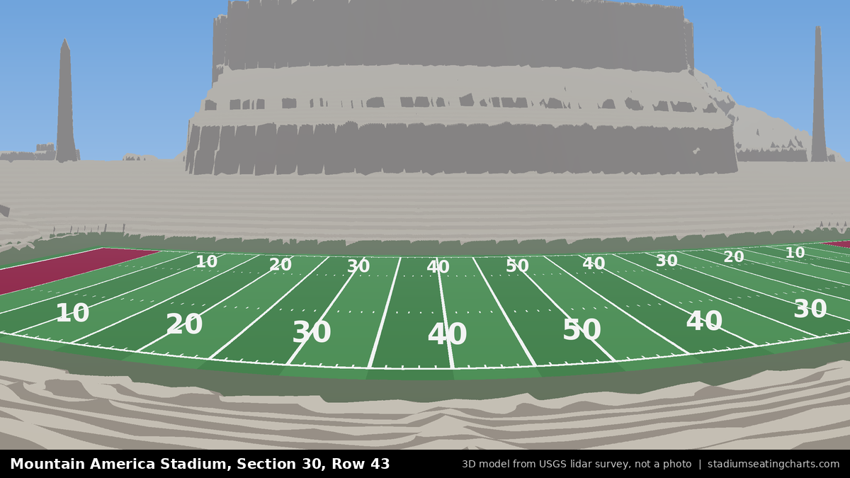 View from Mountain America Stadium Section 30, Row 43, looking toward the field