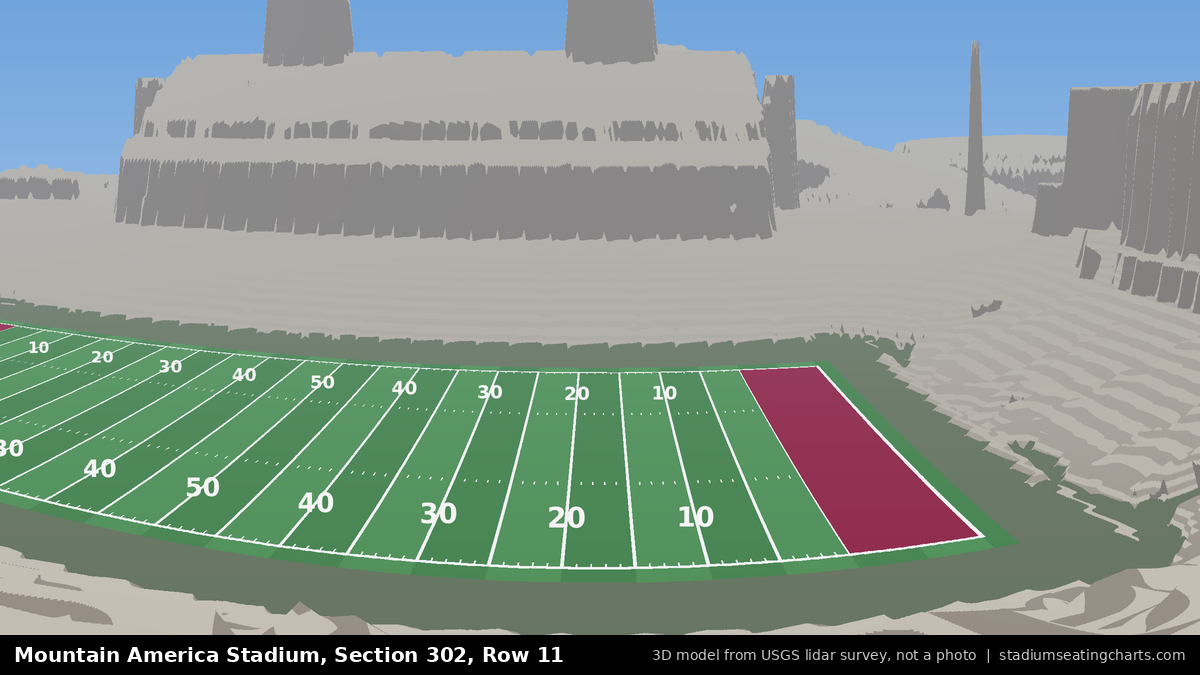 View from Mountain America Stadium Section 302, Row 11, looking toward the field