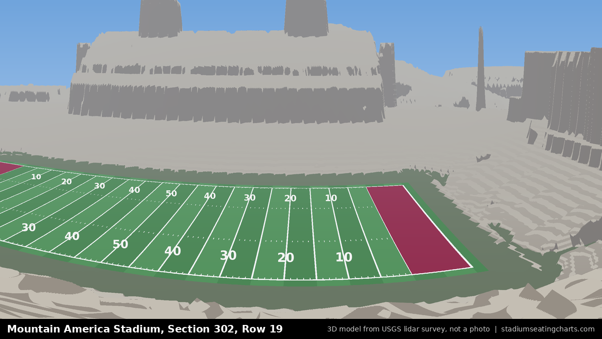 View from Mountain America Stadium Section 302, Row 19, looking toward the field