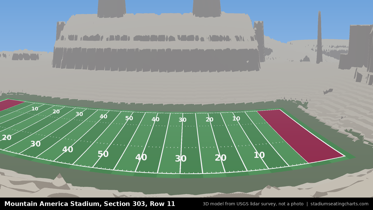 View from Mountain America Stadium Section 303, Row 11, looking toward the field