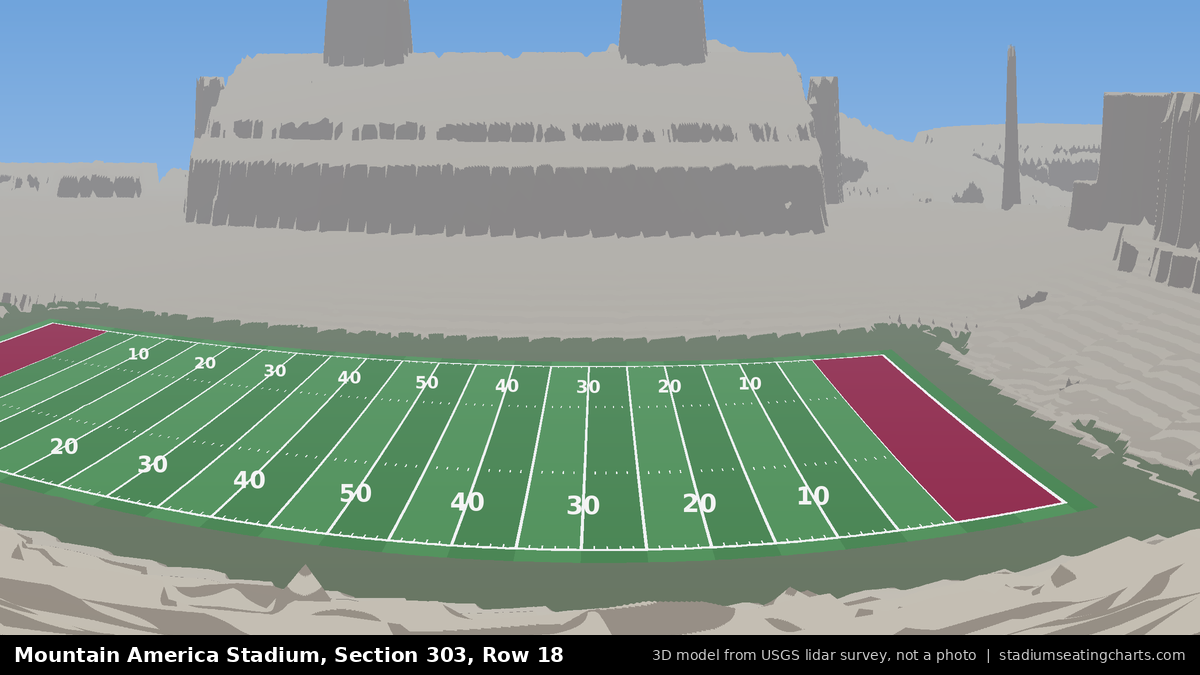 View from Mountain America Stadium Section 303, Row 18, looking toward the field
