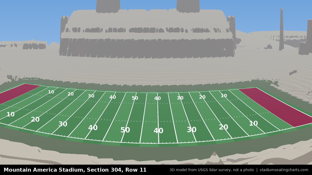 View from Mountain America Stadium Section 304, Row 11, looking toward the field