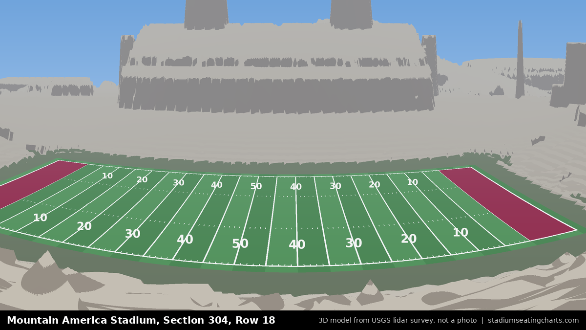 View from Mountain America Stadium Section 304, Row 18, looking toward the field