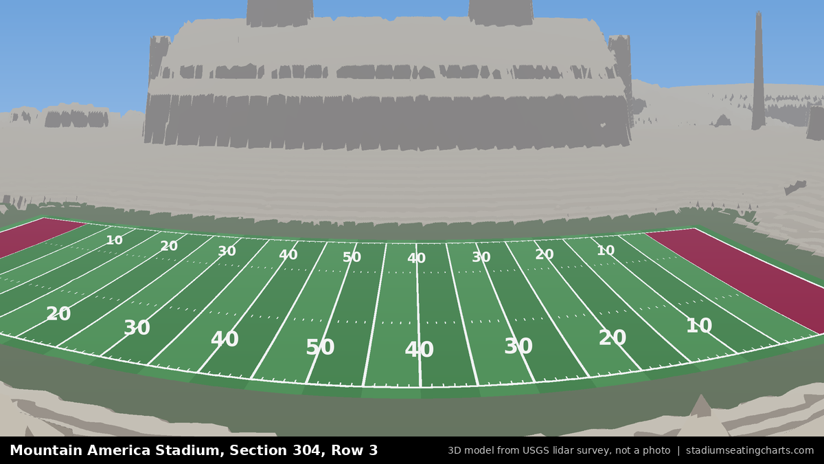 View from Mountain America Stadium Section 304, Row 3, looking toward the field