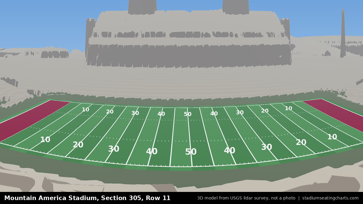 View from Mountain America Stadium Section 305, Row 11, looking toward the field