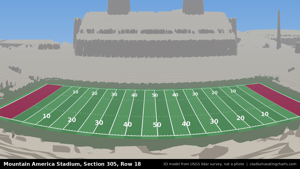 View from Mountain America Stadium Section 305, Row 18, looking toward the field
