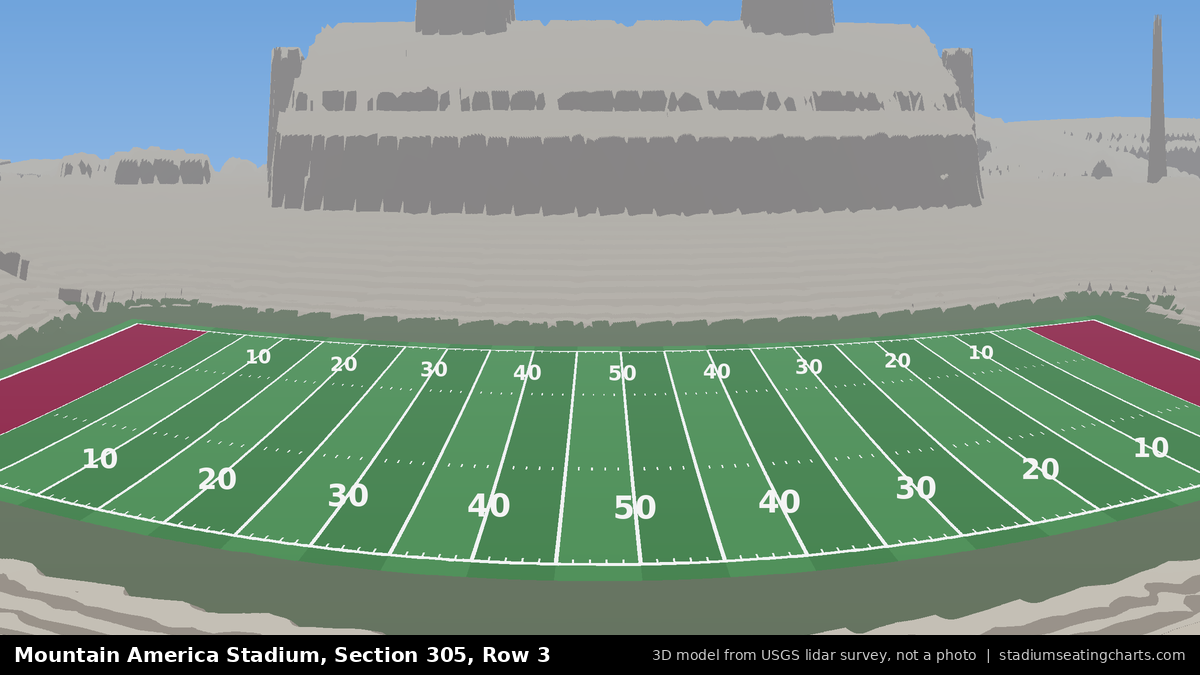 View from Mountain America Stadium Section 305, Row 3, looking toward the field
