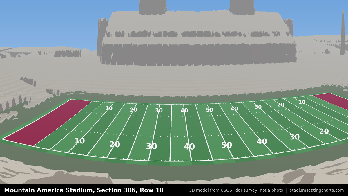 View from Mountain America Stadium Section 306, Row 10, looking toward the field