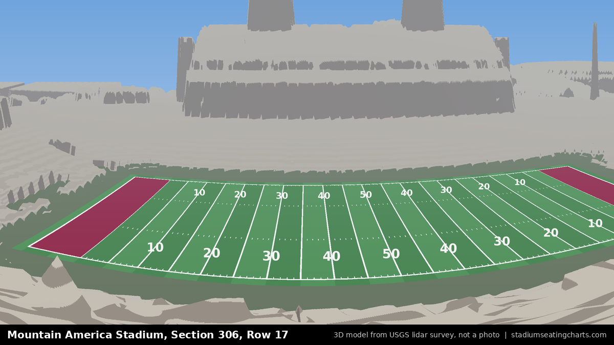 View from Mountain America Stadium Section 306, Row 17, looking toward the field