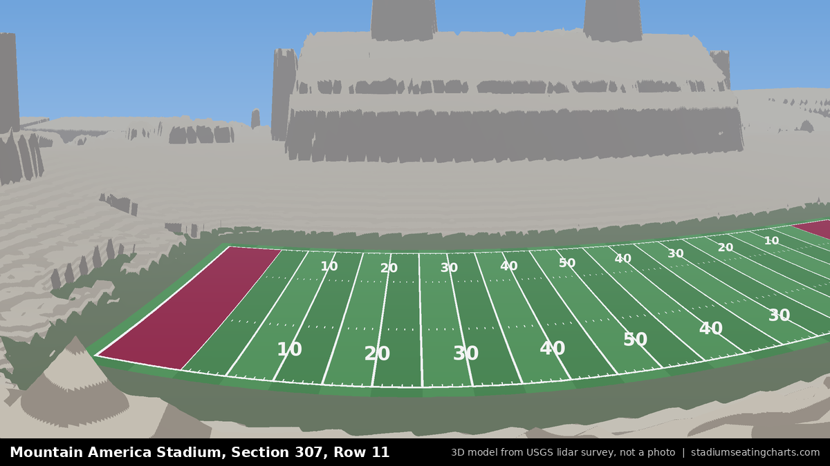 View from Mountain America Stadium Section 307, Row 11, looking toward the field
