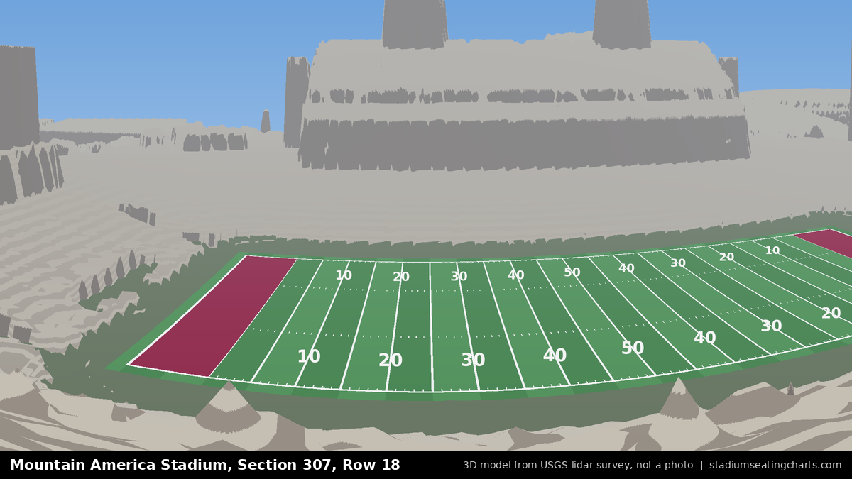 View from Mountain America Stadium Section 307, Row 18, looking toward the field
