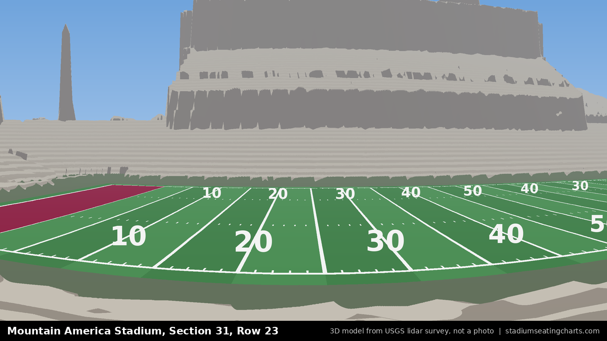 View from Mountain America Stadium Section 31, Row 23, looking toward the field