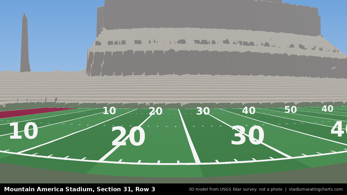 View from Mountain America Stadium Section 31, Row 3, looking toward the field